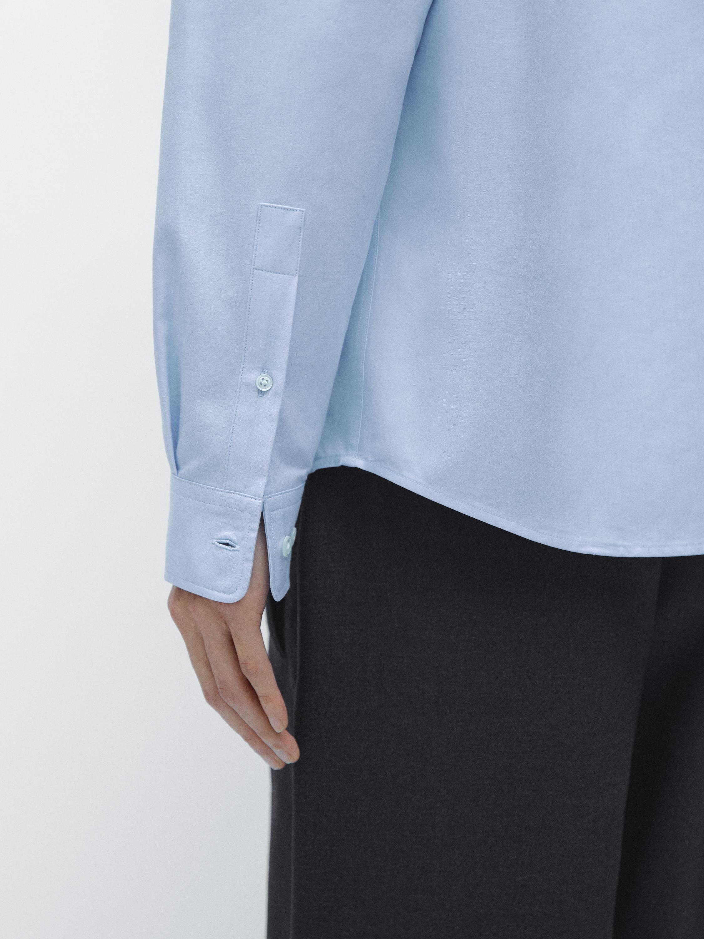 Slim fit cotton blend shirt